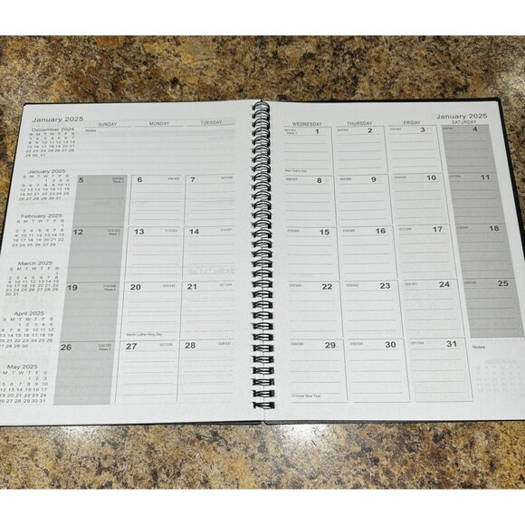2025 Planner Weekly Schedule Monthly Calendars Premium Dated Black - Picture 6 of 9